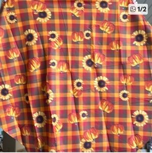 Sunflower & Pumpkin Plaid Tablecloth - Autumn Orange
